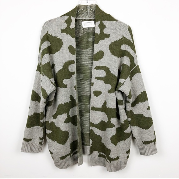 oversized camo cardigan